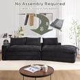 thumbnail image 2 of 133.86" Modern Minimalist Modular Sectional Sofa, Upholstered Cloud Couch with Deep Seats, Right Facing Chaise for Living Room, Black, 2 of 9
