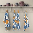 thumbnail image 4 of Coolnut 4 PCS Kitchen Dish & Tea Towels, Tangerine with Blue Leaves Reusable Cloths for Cooking and Drying Dishes for Home Kitchen Cleaning, 28"x18", 4 of 5
