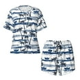 thumbnail image 4 of Naloa Palm Tree Women's Short-Sleeved Pajama Set, Loungewear, Summer pajamas, Breathable Cozy - 3X-Large, 4 of 9