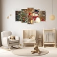 thumbnail image 4 of ZHONGYUTONG 5 Piece Christmas Wall Art Large Snowman Pictures Canvas Prints Winter Snowy Xmas Living Room Home Wall Decor Framed (12x16inx2pcs 12x24inx2pcs 12x32inx1pcs), 4 of 4
