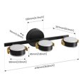 thumbnail image 4 of KAISITE Modern LED Bath Vanity Lighting Fixtures Black and Gold 3-Lights 360° Rotatable Dimmable Wall Mount Lamps Above Mirrors for Bedroom Living Room, 4 of 8
