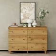 thumbnail image 1 of WAMPAT Commode Moderne à 6 Tiroirs - Solution de Rangement pour Chambre, Chambre d'Enfant, Salon et Chambre de Bébé, Chêne Brun, 1 of 8