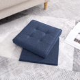 thumbnail image 6 of YYEAN Square Storage Ottoman Linen Foldable Tufted Cube Storage Ottoman Foot Rest Stool/Seat with Table Top Lid, Coffee Table Ottoman - 15" x 15" x 15" -Linen Navy Blue, 6 of 9