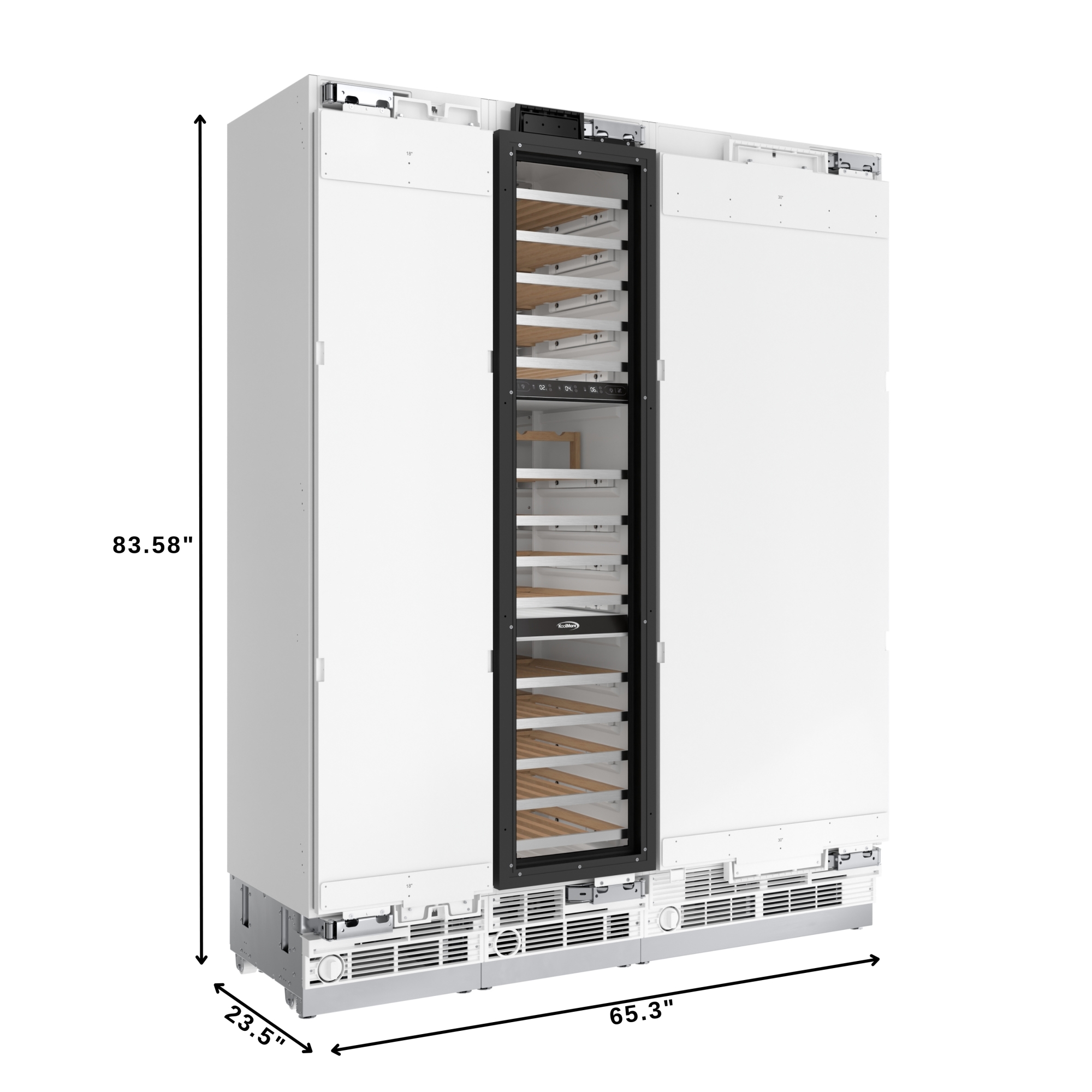 KoolMore Reserve Panel Ready 30 in. Column Refrigerator with 18 in. Wine Cooler and Freezer