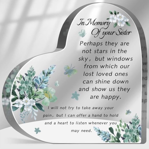 Sympathy Memorial Gifts For Loss Of Sister Loss Of Sister Sympathy Gifts Bereavement Condolences Grief Gifts Funeral Memorial Decor Sign Remembrance Plaque For Loss Sister 4X4 In