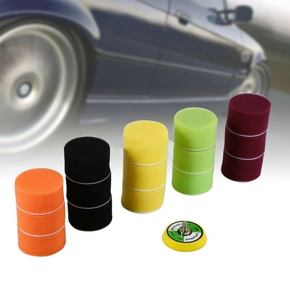 16Pcs/Set 2" Car Round Flat Sponge Waxing Polishing Pads Buffing Polisher