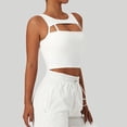 thumbnail image 3 of Soutien-gorge de Sport pour Femmes Design Creux devant Col Rond Confortable Respirant Élastique Entraînement Physique Blanc S, 3 of 7