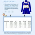 thumbnail image 7 of TiaoBug Girls Halloween Cheerleading Costume Crop Top with Mini Skirt Outfit High School Competition Dance Uniform Blue 6, 7 of 7