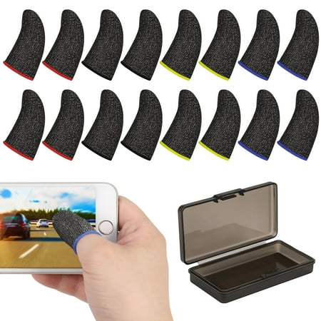 DISEN 30 Pcs Gaming Finger Sleeves, Thumb Covers Gaming, PUBG Finger Covers, Touchscreen Gaming Gloves for All Touchscreen Devices(Grey)