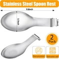 thumbnail image 3 of GoXteam Stainless Steel Silver Spoon Rest for Kitchen Counter, Spoon Holder for Stove Top, Spatula Rest, Silver Cooking Utensil, Gold Kitchen Accessories (Silver 2PCS), 3 of 7