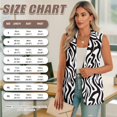 thumbnail image 6 of Psesaysky Zebra Stripes Print Blazer Vest Tops for Women Sleeveless Button Down Business Casual Outfits Work Suit Vests Waistcoat, Size 2XL, 6 of 6