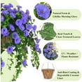 thumbnail image 2 of Artificial Hanging Outdoors, Artificial Hanging Baskets with Flowers, Silk Flowers for Front Porch Patio Outside Urn Fillers Spring Summer Decor (Purple), 2 of 5