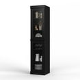 thumbnail image 5 of Palace Imports 100% Solid Wood 16.5" Kitchen Pantry Storage Cabinet with Glass Doors and Adjustable Shelves, Black, 5 of 5
