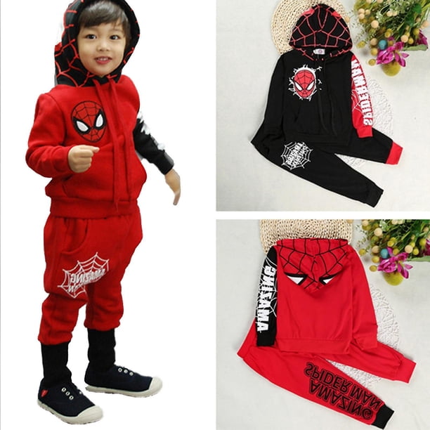 Niños Niños Marvel Ropa Sudadera con capucha Pantalones superiores Conjunto de chándal F