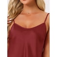 thumbnail image 4 of DARING DIVA Women's Satin Cami Short Sleepwear Silky Pajamas Sets Red M, 4 of 6