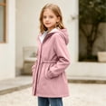 thumbnail image 5 of FSYBOA Girls Windbreaker Jackets Size 14-16T, Comfortable Full Zip Long Sleeve Waterproof Hooded Outerwear Pink, 5 of 6