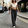 thumbnail image 6 of UKHCCC Wide Leg Sweatpants for Women High Waist with Elastic Drawstring Casual Pants Flowy Lounge Trousers Soft Cotton Cozy Loungewear Joggers S-3XL, 6 of 9