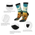thumbnail image 3 of Bingfone Compression Socks for Women and Men Long Socks for Running Athletic Cycling Nurse- Field Style Bicycle Young Sunflower, 3 of 6