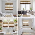 thumbnail image 6 of Wood Grain Brown Kitchen Curtains Sets for Windows 24 Inch Length, Farmhouse Vintage Country Geometric Rod Pocket Window Treatments Tier Curtains and Valances Set for Bedroom/Bathroom, 6 of 8