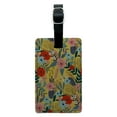 thumbnail image 1 of Laila Floral Pattern Rectangle Leather Luggage Card Suitcase Carry-On ID Tag, 1 of 8