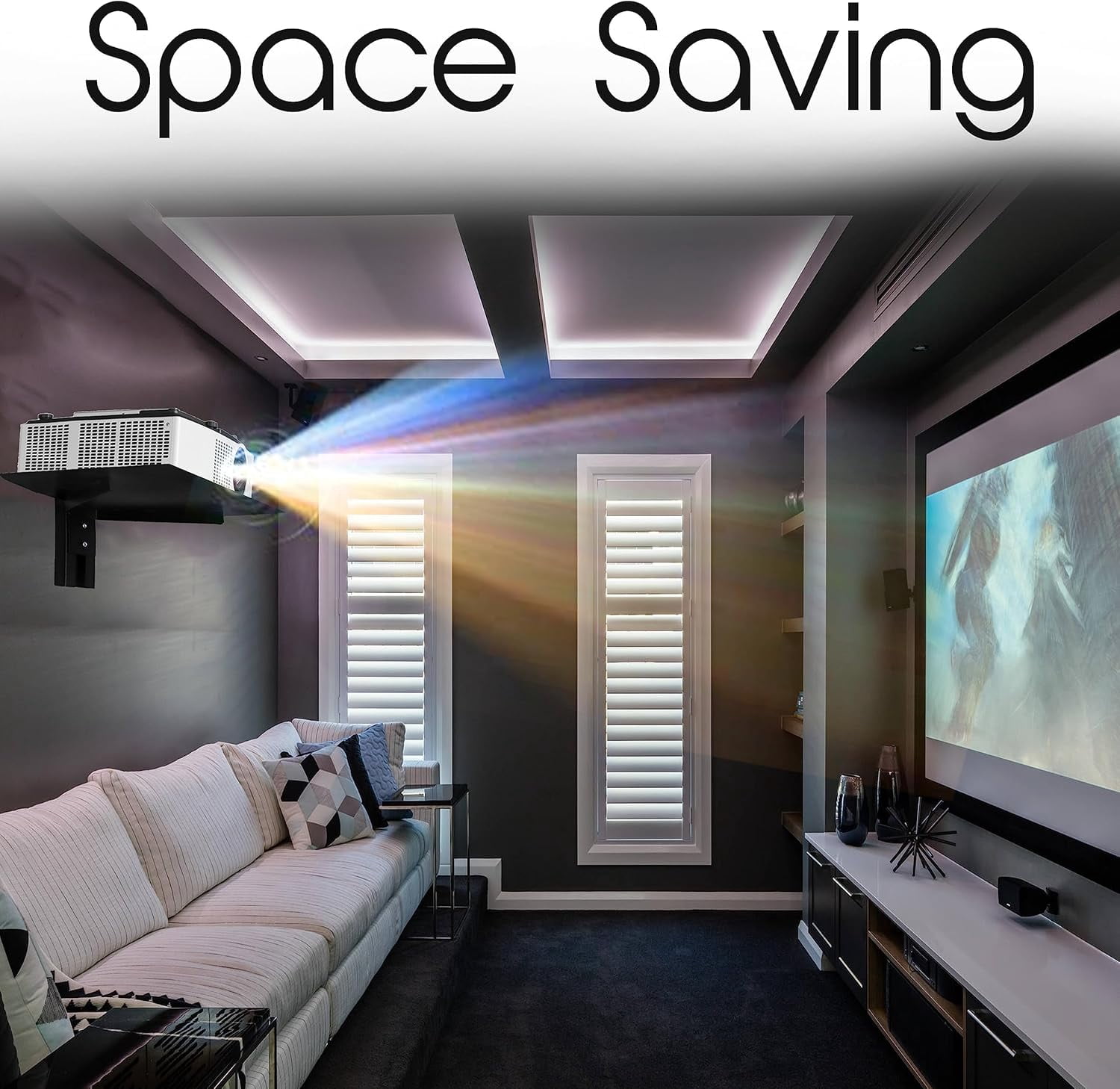 SIMOND STORE - Floating Entertainment Shelf - Projector Shelf - Floating Wall Mount Shelf for DVD Players, Games Consoles, Cable Boxes, TV Accessories, 1 Shelf