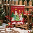 thumbnail image 5 of Christmas Decorations Xmas Tree Welcome Garden Flag Christmas Party Decor Favors Supplies for Outdoor Indoor Outside -Red Navidad Double-Side Backdrop Banner for Garden Porch Patio Lawn Yard,12x18, 5 of 6