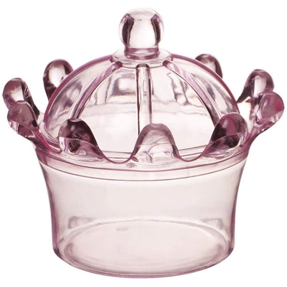 CATPAN 12PCS Crown Shaped Candy Box, Plastic Decoration Candy Gift Boxes Crown Candy Containers for Weddings, Birthdays, Christmas, Party Favors and Baby Shower(Pink)