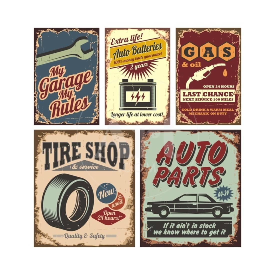 Vintage Car Metal Signs And Posters Print Wall Art By Lukeruk Walmart Com Walmart Com