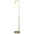 thumbnail image 3 of Evelyn&Zoe Harrison Mid-Century Modern Arc Floor Lamp, Brass and Milk Glass, 3 of 8