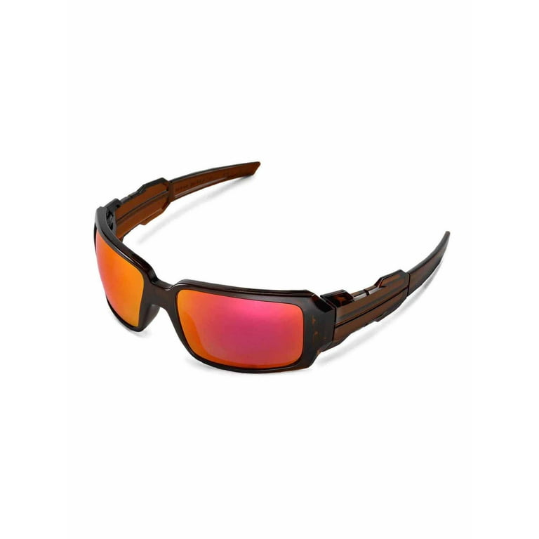 Walleva Fire Red Polarized Replacement Lenses for Oakley Oil Drum