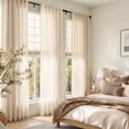 thumbnail image 6 of TOPICK Farmhouse Semi Sheer Curtains Light Filtering 84 inch Curatins Back Tab Linen Blend Drapes for Living Room Bedroom Dining Room 2 Panels Crude, 6 of 7