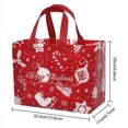 thumbnail image 3 of Christmas Non-Woven Fabric Gift Bags with 7 Festive Patterns for Holiday Packaging (Red), 3 of 5