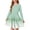 Light Green, variant on Stretch Polyester Kids Floral Hem Spliced Dress, Watercolor Flower Print Long Sleeve Loose Girls Daily Princess Outfit(Sky Blue130)