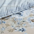 thumbnail image 5 of Cotton Bedding Set 7-Piece King 7 Piece Vintage-inspired Collection floral print,Beige/Blue,Comforter Set, 5 of 21