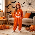 thumbnail image 7 of BOOMNY Halloween Girls Romper Hallowmas Pumpkin Face Graphic Long Sleeve Hooded Jumpsuits for Kids Soft Warm Winter Loungewear Jumpsuit, 7 of 7