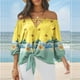 thumbnail image 2 of Mujeres Casual Media manga Un hombro Impreso Sin tirantes Vendaje Camiseta Tops Pompotops  hkajfhjk474076, 2 of 6