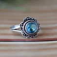 thumbnail image 3 of LD DESIGNS - London Blue Topaz Ring Vintage Boho Floral Statement Jewelry | Handmade Artisan Silver, December Birthstone Gift, 3 of 9