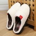 thumbnail image 7 of Shadoumai Unisex Winter Indoor Slippers Warm Half Coverage Home Slides Cozy Lined Shoes For Women And Men, 7 of 7