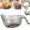 Gray, variant on Glass Rice Washer Strainer Bowl with Handle, Fine Drain Holes for Quick Rinsing Rice, Fruit & Veggies