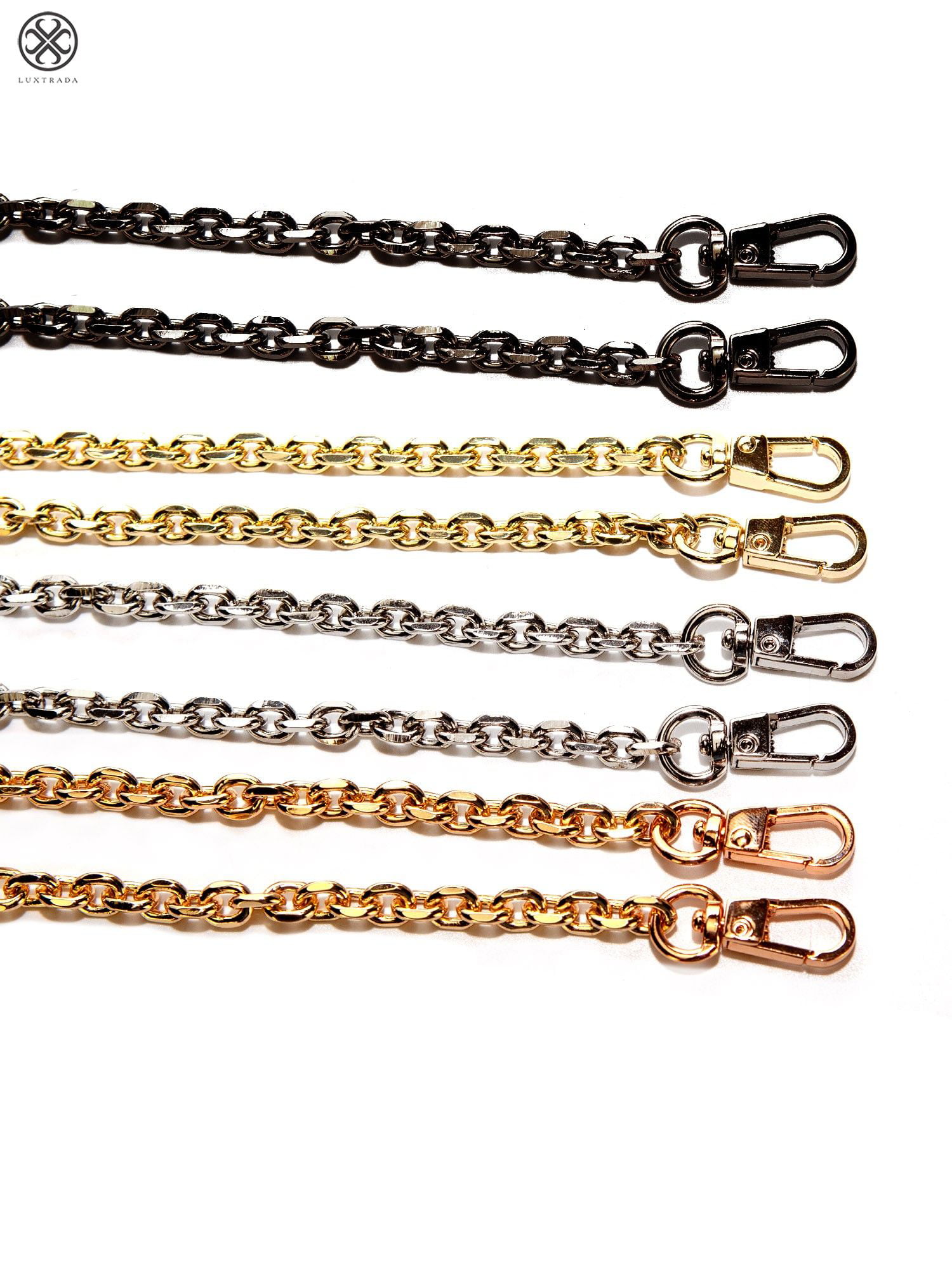  WEICHUAN 47/120cm DIY Iron Flat Chain Strap Purse Chain  Accessories Purse Straps Shoulder Cross Body Replacement Straps, with Metal  Buckles (Gold)