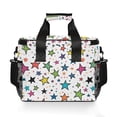 thumbnail image 7 of FORMRS Insulated Cooler Bag 24 Cans Capacity Soft Leakproof Lunch Box with Side Pockets, Green Stars, 7 of 7