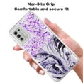 thumbnail image 4 of Moto G Stylus 5G 2021 Case, Rosebono Hybrid Bling Glitter Sparkle Epoxy Graphic Marble Colorful Silicone Skin Cover Armor Case for Moto G Stylus 5G 2021 (Purple), 4 of 6