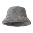 thumbnail image 5 of DJN Winter Plush Fisherman Hat Cold Weather Sun Protection Cap for Women Men Grey A, 5 of 5