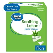 Great Value Soothing Lotion 3-Ply Flat Box Facial Tissue (120 Total Tissues)