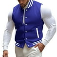 thumbnail image 4 of Bcfgryg Men's Spring And Autumn Vest Coat Standing Collar Sleeveless Button Jacket Vest Mens Waterproof Jacket Blue L, 4 of 5