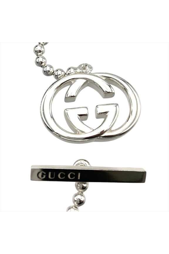 Pre-Owned Gucci Interlocking G Ball Chain Necklace 0309J 8055 SV925 21.7g Silver Men's Women's
