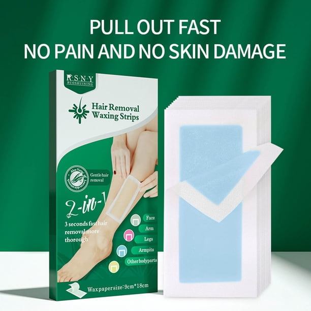Fiudx Kit de Depilación con Cera de Tela No Tejida, Bandas Depilatorias, Papeles Depilatorios, Ingredientes Naturales, Piel Suave, Fácil de Usar, para Rostro y Cuerpo, Paquete de 32 Unidades