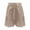 Khaki, variant on Patlollav High Waisted Linen Shorts for Women Lightweight Summer Beach Paper Bag Shorts with Pockets