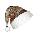 thumbnail image 2 of KLL Christmas Hats for Adults Plush Cute Anemone Fish Print Santa Hat Xmas Fluffy Santa Claus Hat for Women Men, 2 of 6