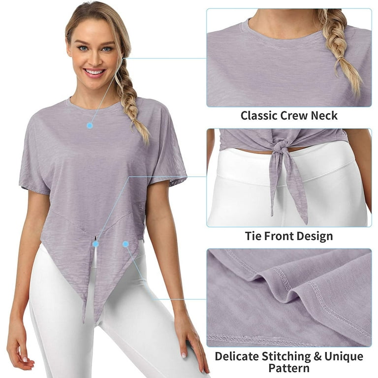 Tie front shop gym top